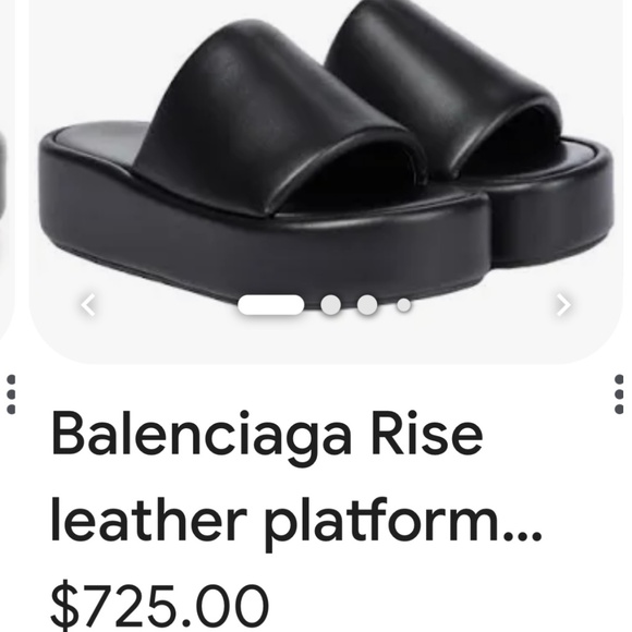 Worn twice pristine black Balenciaga Rise platform slide sandal 37 7 - Picture 1 of 8